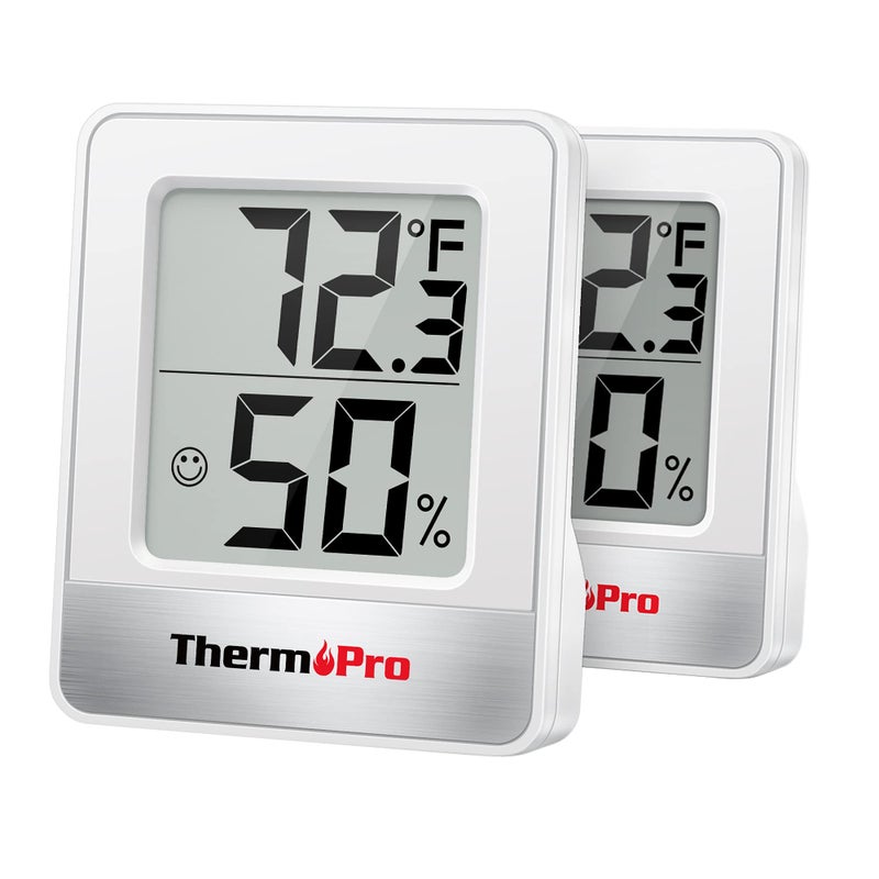 ThermoPro TP49 2 Pieces Digital Hygrometer Indoor Thermometer Humidity Meter Mini Hygrometer Thermometer with Temperature and Humidity Monitor Room Thermometer - Image 1